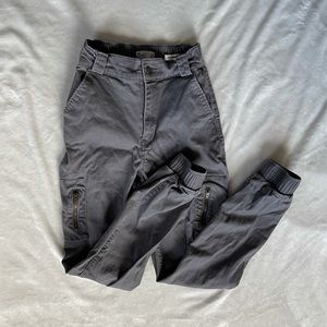Gray Ultra High Rise Cargo Pants